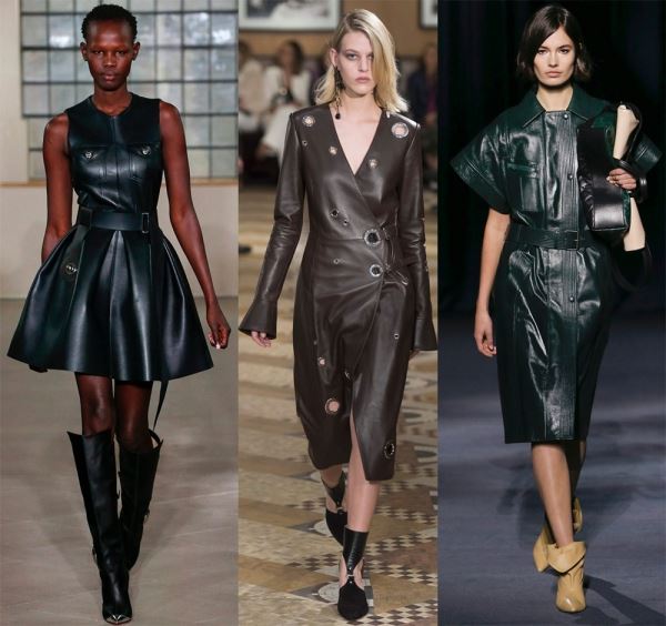 Модные кожаные платья 2018-2019 – лучшие образы