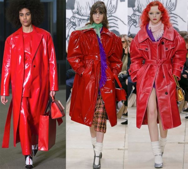 Женское красное пальто 2018-2019 года