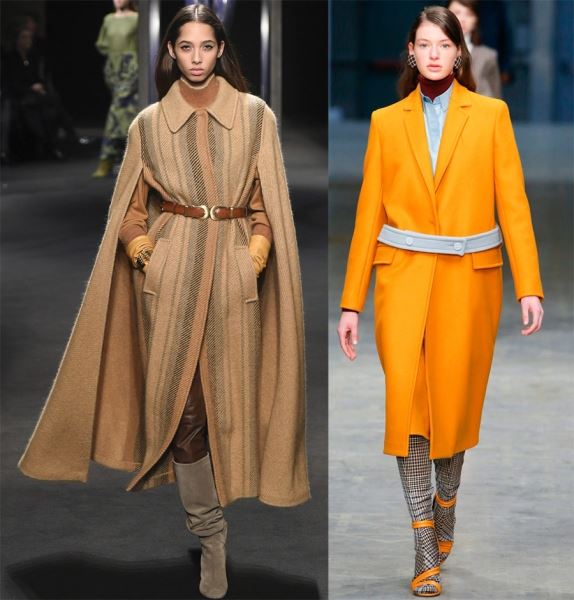 Модное пальто с поясом зима 2018-2019