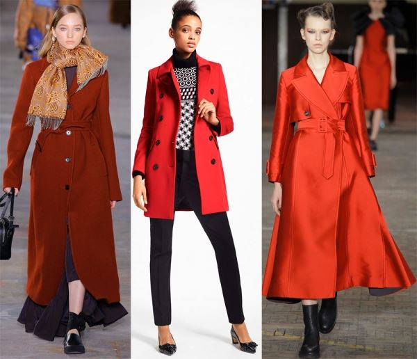 Женское красное пальто 2018-2019 года